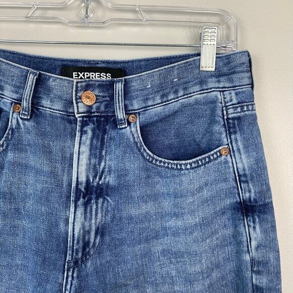 Express‎ Original Cropped Wide Leg Jeans High Rise Soft Stretch Denim Size 6 - Picture 4 of 8